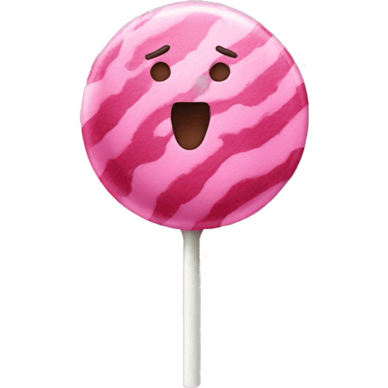 Pink lollipop with face emoji