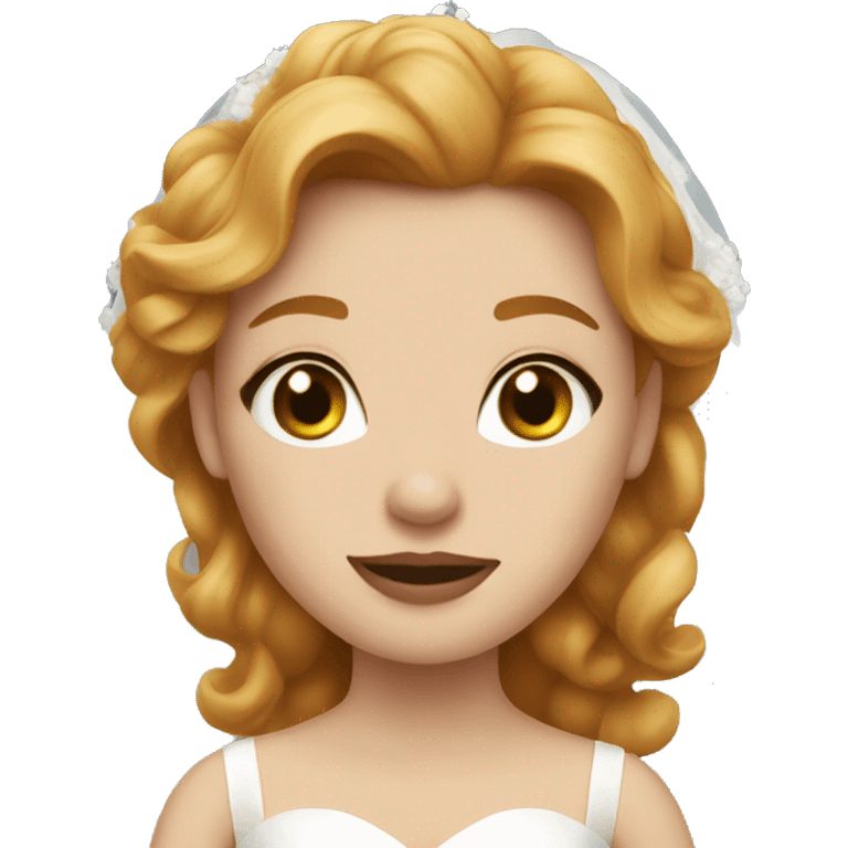 Strawberry blonde girl as a bride emoji