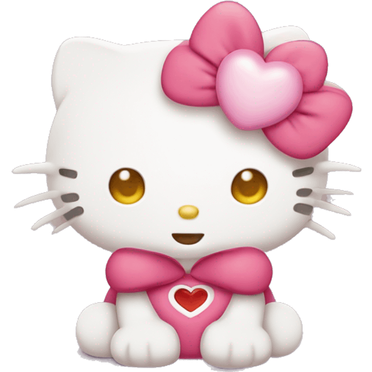 Hello kitty with a hearteyes emoji