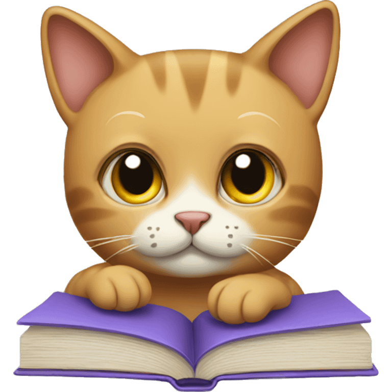 Cat read books emoji