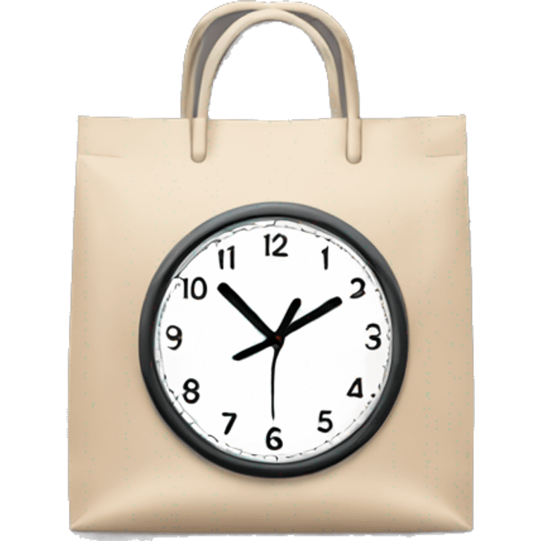 shopping bag with clock emoji