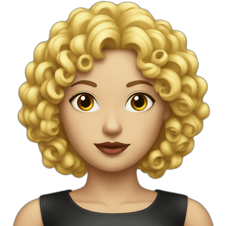 curly-blonde-woman-black-latex-dress emoji