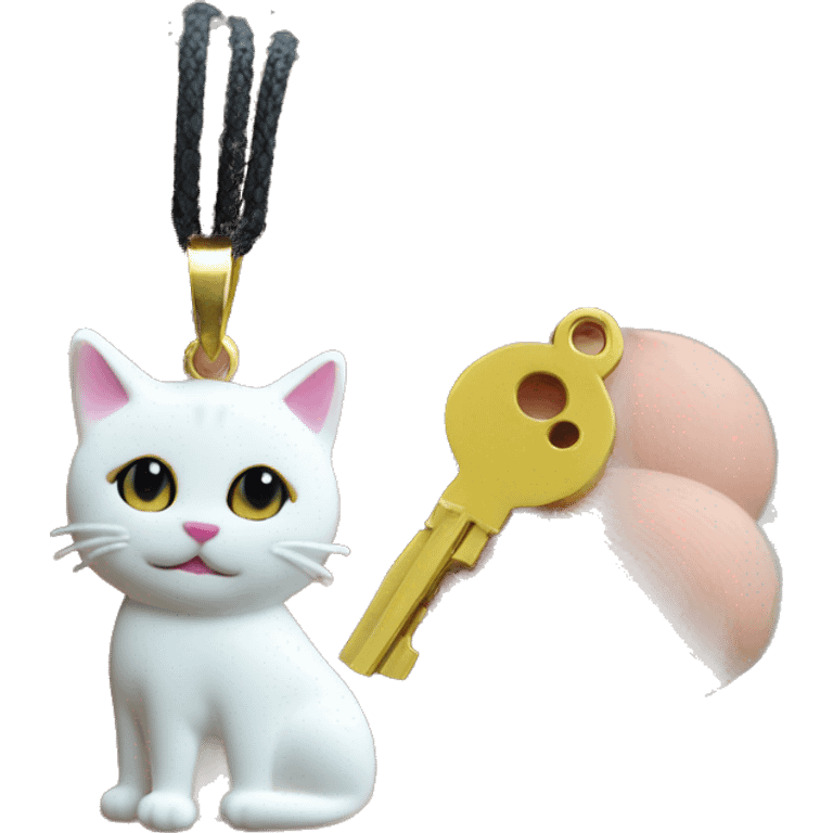 cat-pendant with key emoji