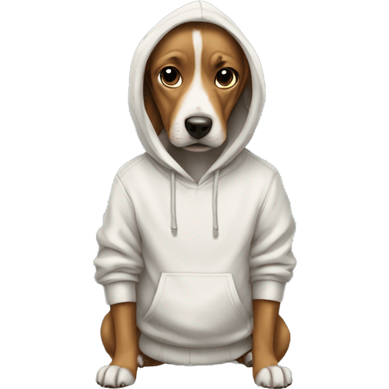 Dog wearing a hoodie emoji