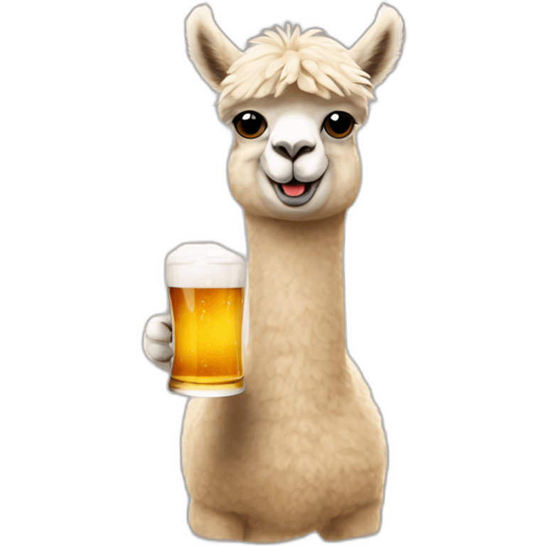 alpaca with a glass of beer in his hand emoji