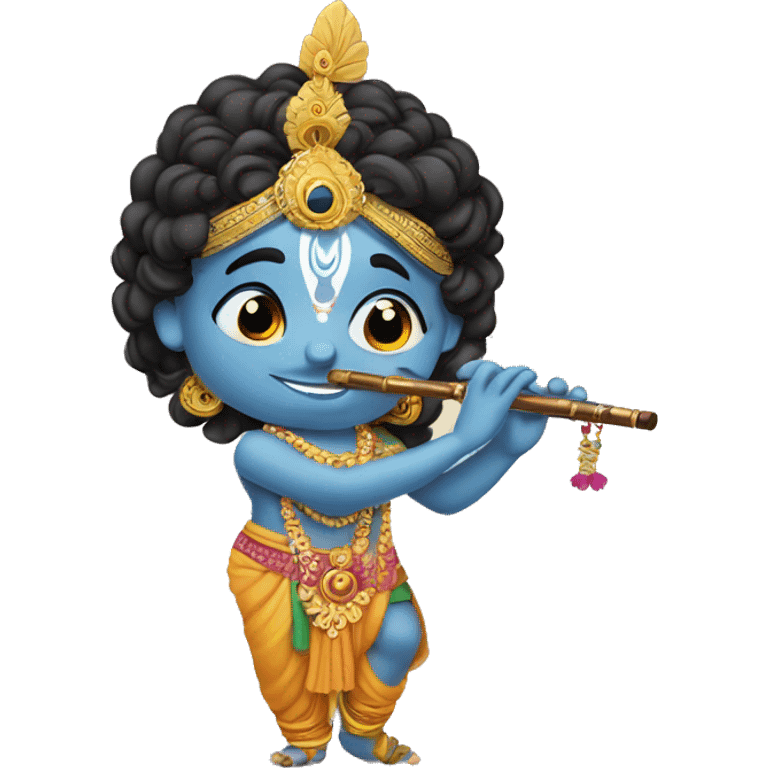 lord krishna playing flute emoji