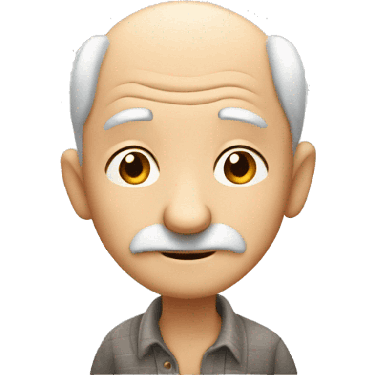 cute old man shy emoji