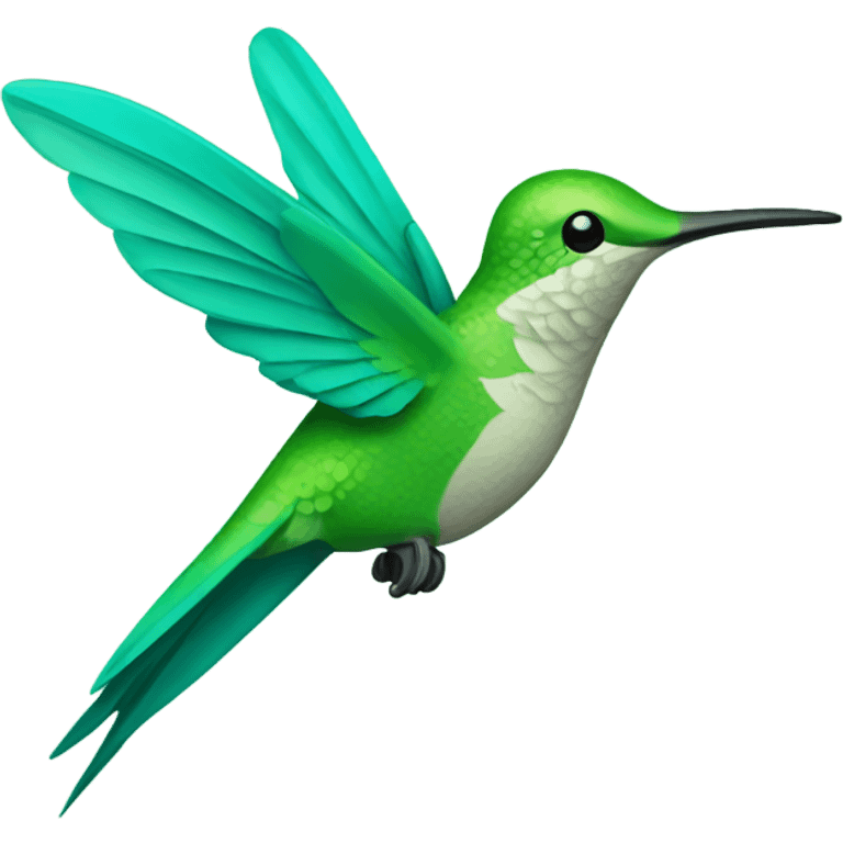 Lime humming bird with teal accents emoji