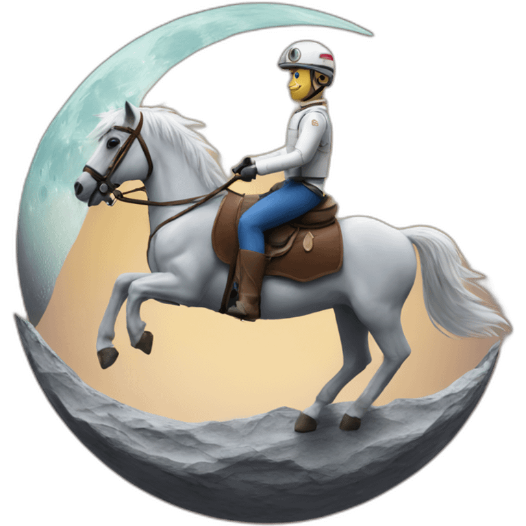 Yorkshire ride a Horse on the moon emoji