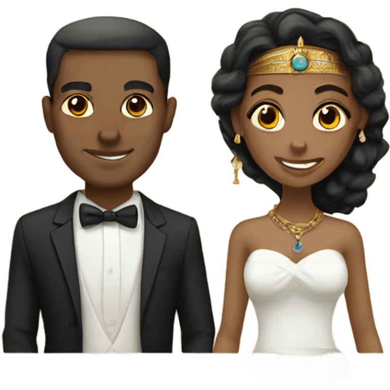 modern Egyptian/white man and modern american woman married  emoji