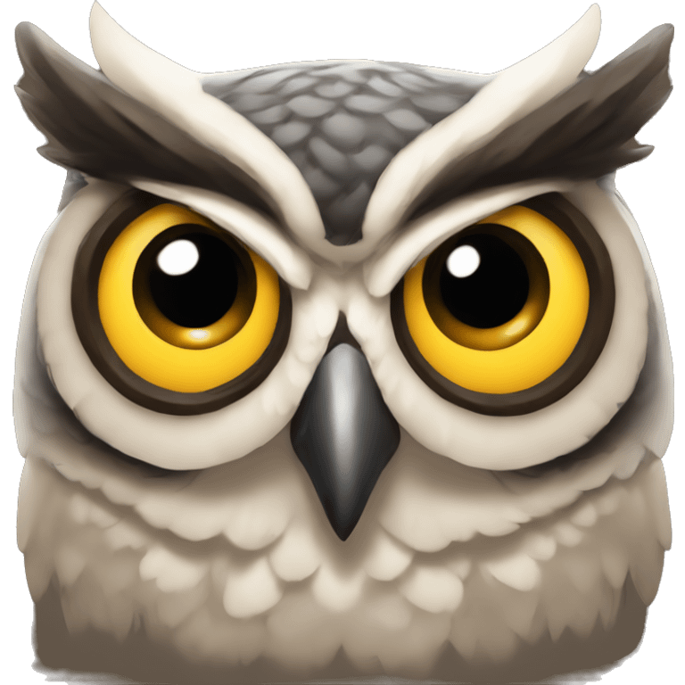 a top down view of an owl emoji