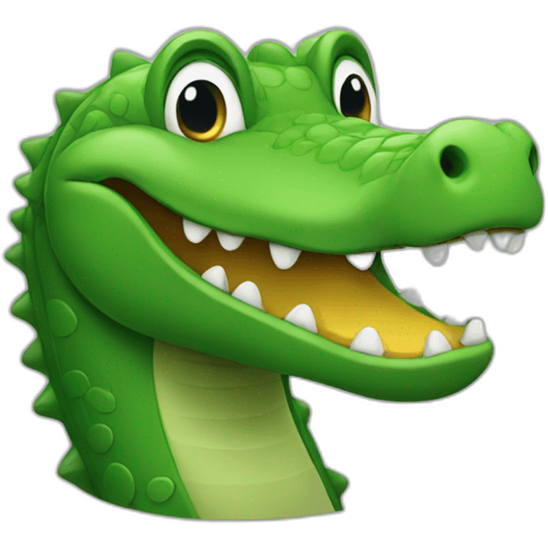 alligator smiling widely emoji