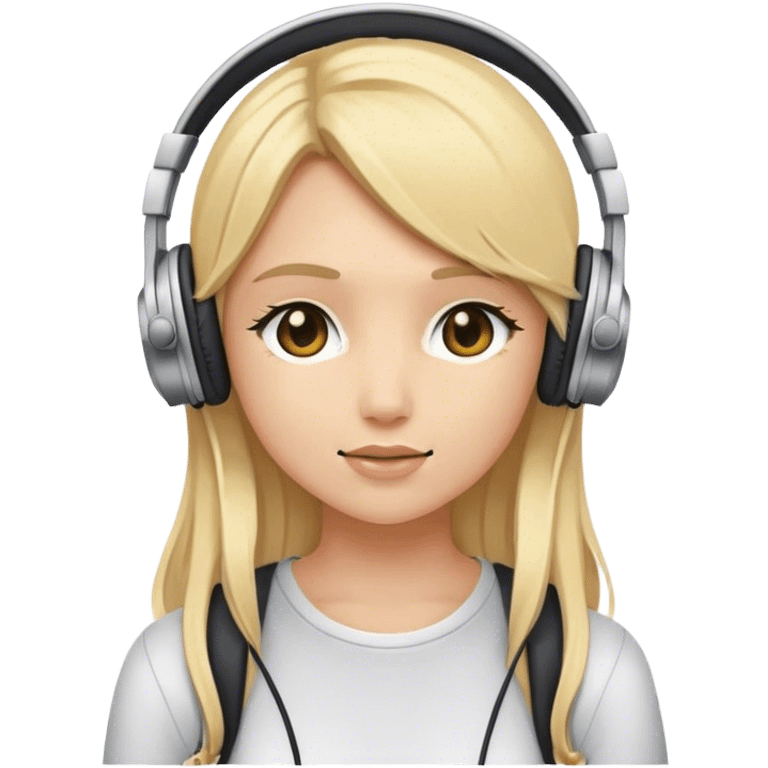 blonde girl with headphones  emoji