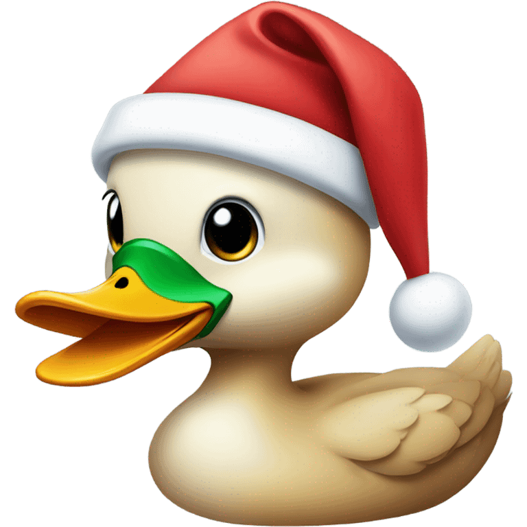 duck wearing a santa hat emoji