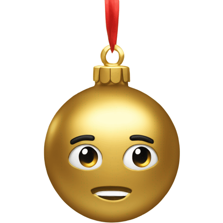 A metallic Christmas gold ornament emoji