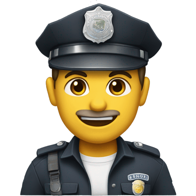 Criança com boina de policial emoji