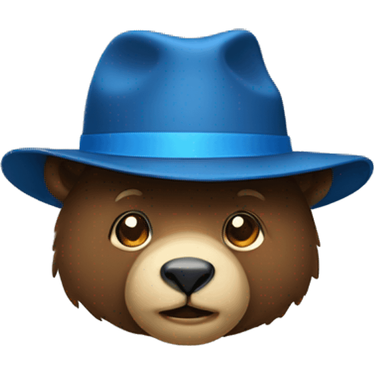 tête d'Ours avec un petit chapeau bleu  emoji