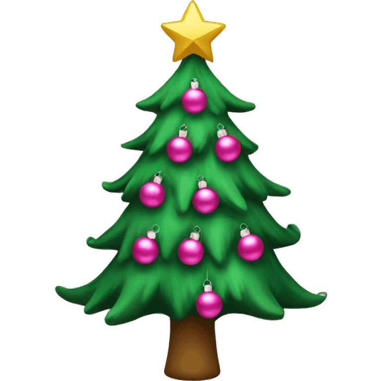 Christmas tree with pink ornaments  emoji