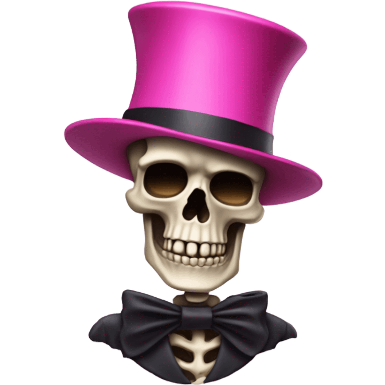 Skeleton with a comically large pink top hat  emoji