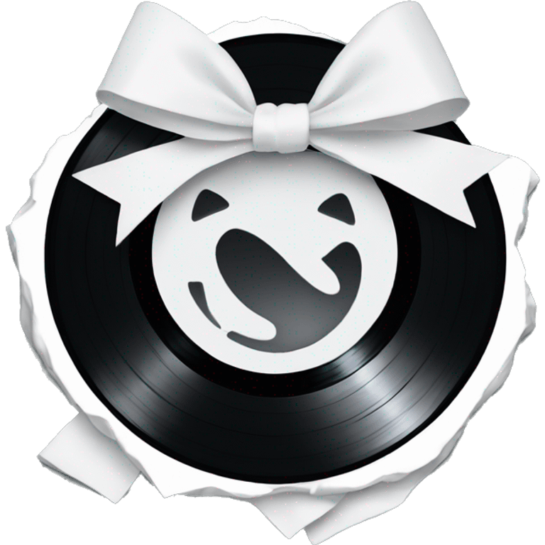  vinyl record with white bow emoji