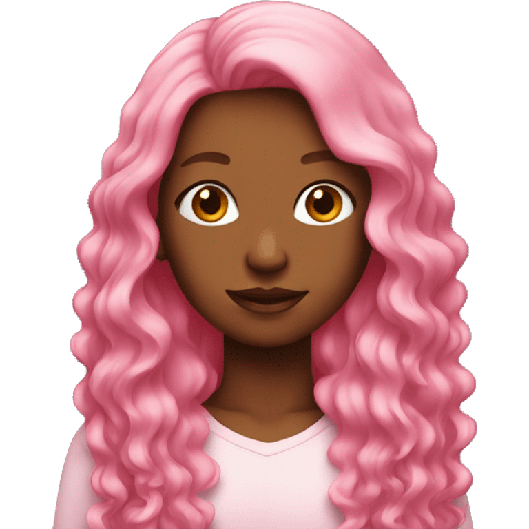 Girl with long pink hair emoji