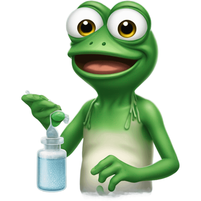 Pepe the frog using smelling salts emoji