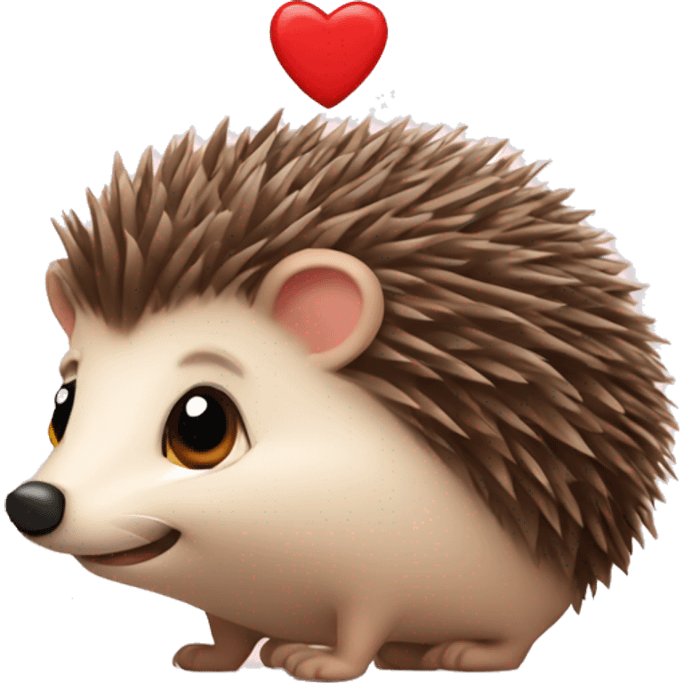 Hedgehog with a heart emoji