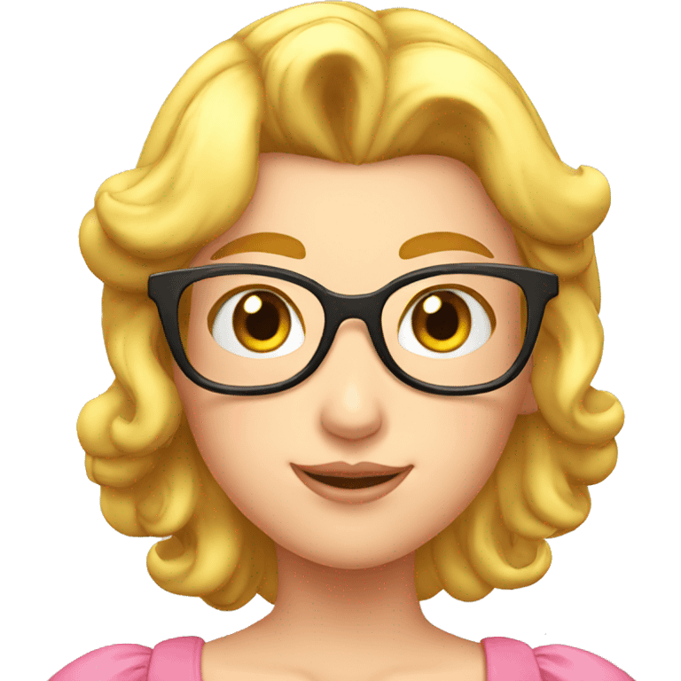 princess peach in a glasses emoji