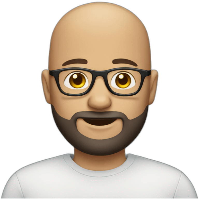 Bald with beard and glasses emoji