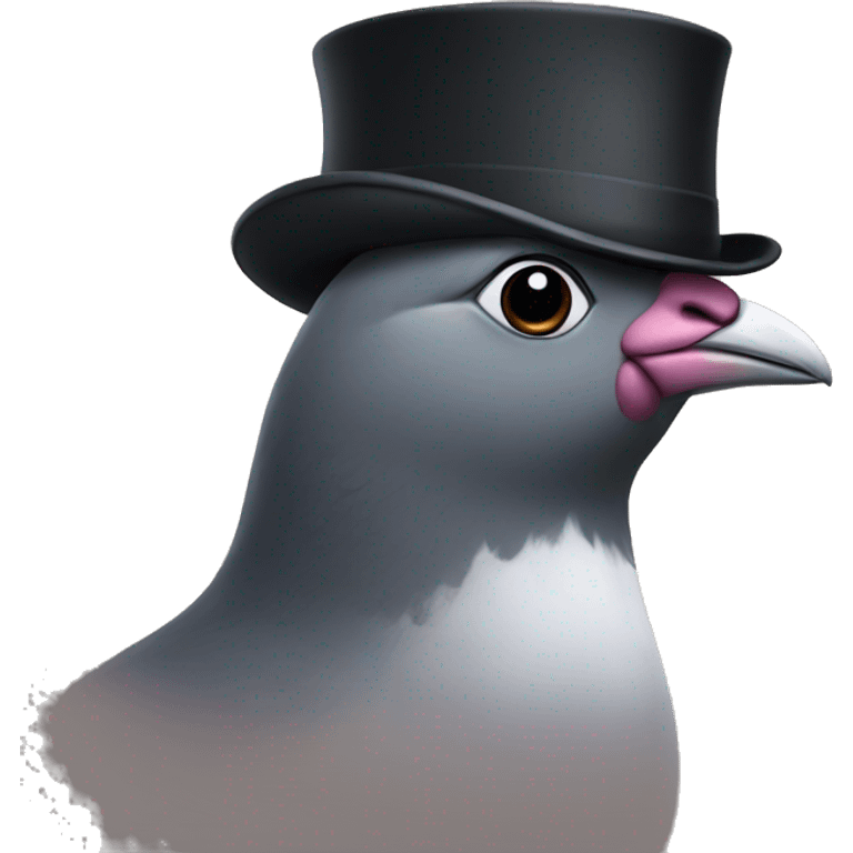 Pidgeon wearing a tophat  emoji