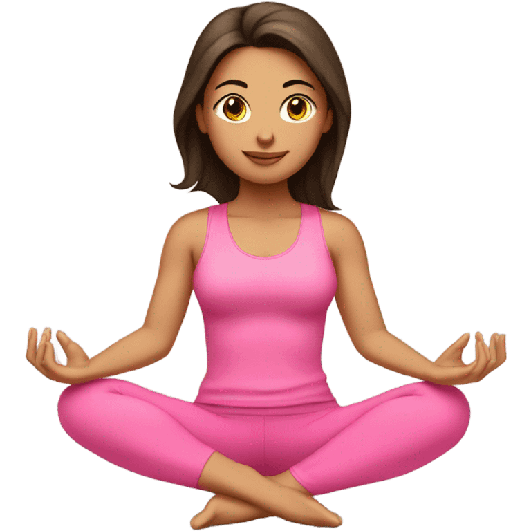 Brunette yoga girl with pink clothes  emoji