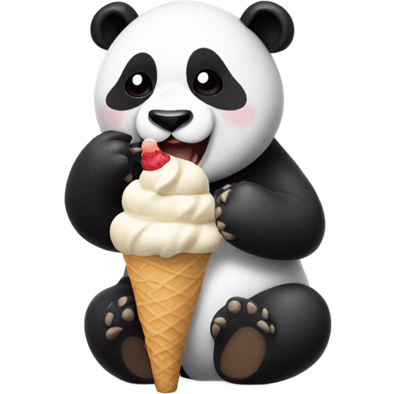 Panda eating ice cream emoji