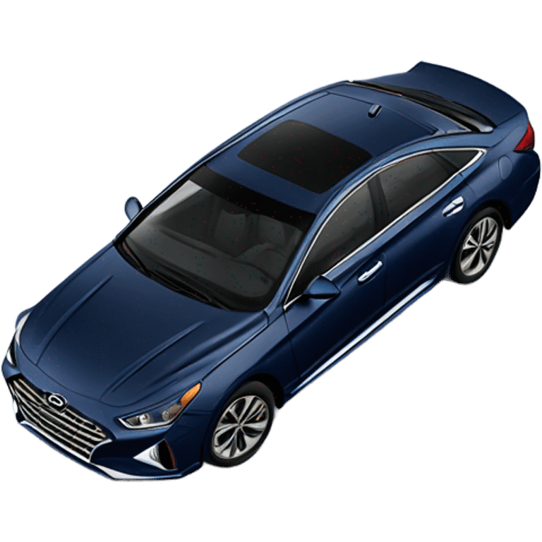 A 2020 Hyundai Sonata Limited Sedan in color navy blue, high-resolution side profile on view emoji