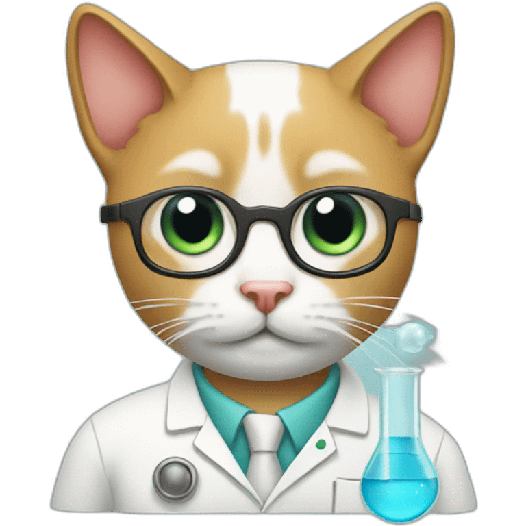 Cut cat-scientist-with-test-tube emoji