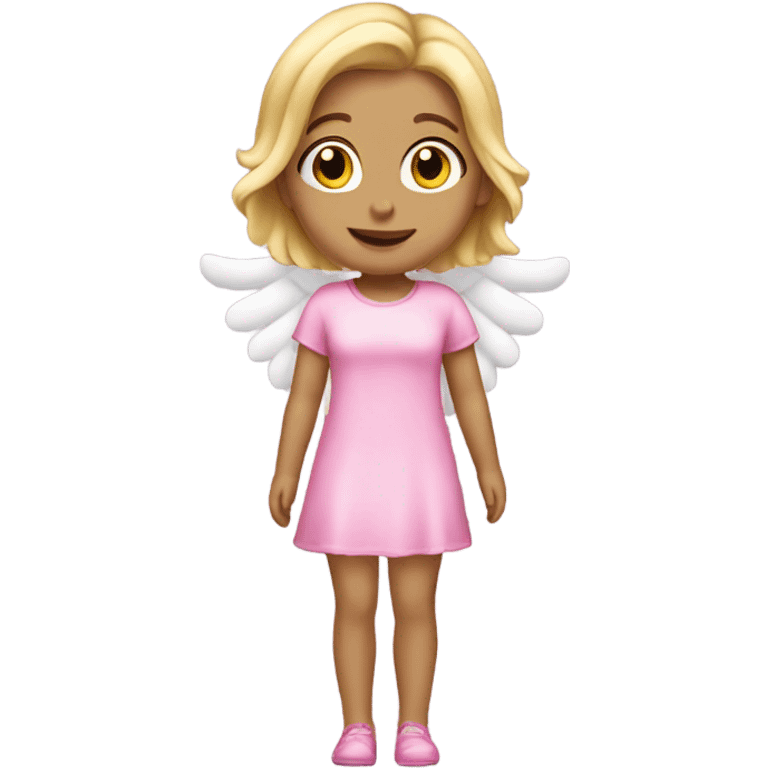 Blonde hair angel girl pink outfit emoji