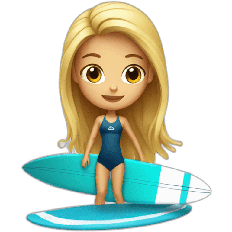 Surfer girl emoji