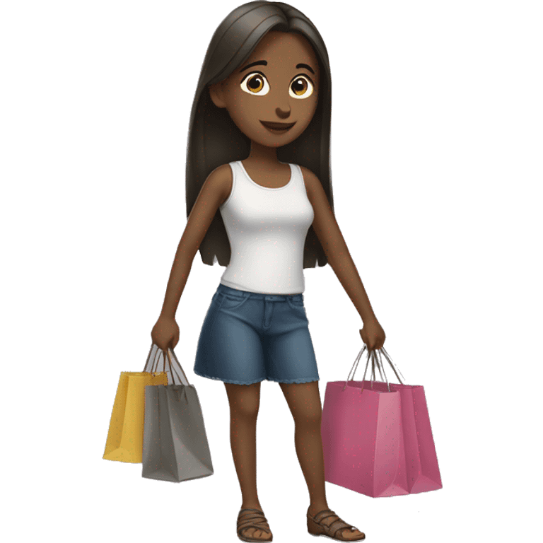 girl holding shopping bags emoji