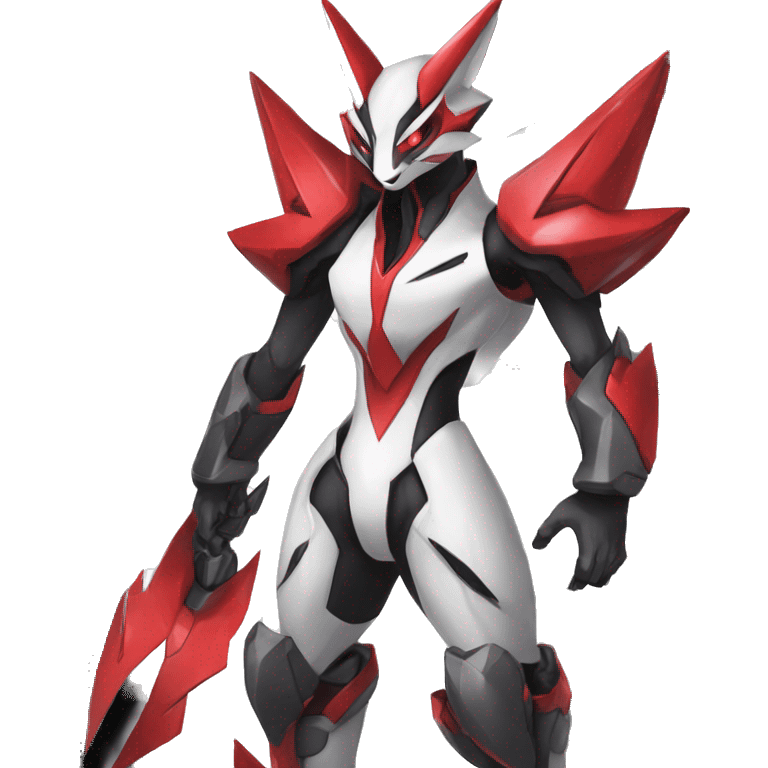  Cool Edgy Futuristic Black White Red Zangoose-Digimon-Medabot-Mecha full body emoji