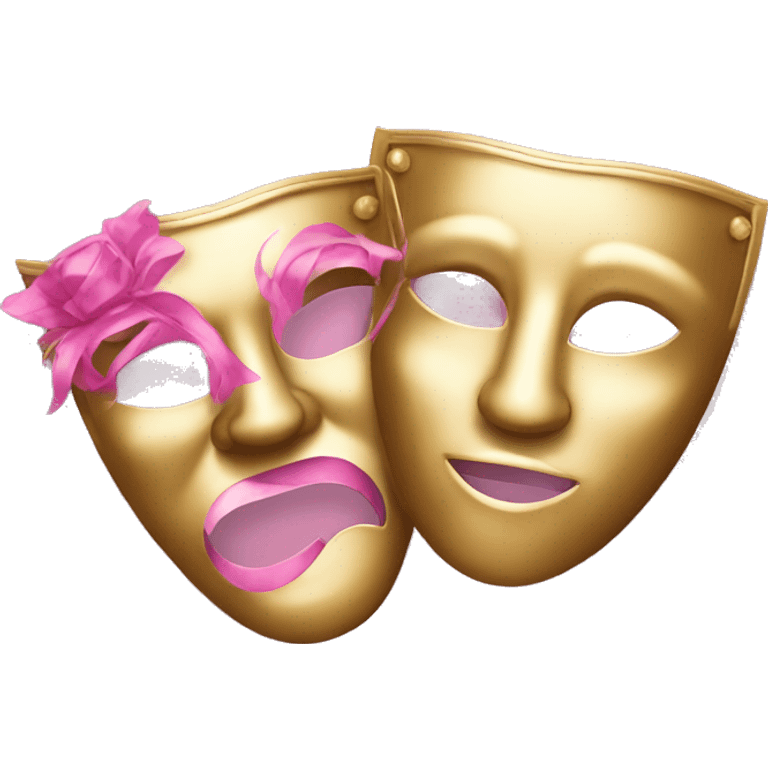 2 pink gold theatre masks emoji