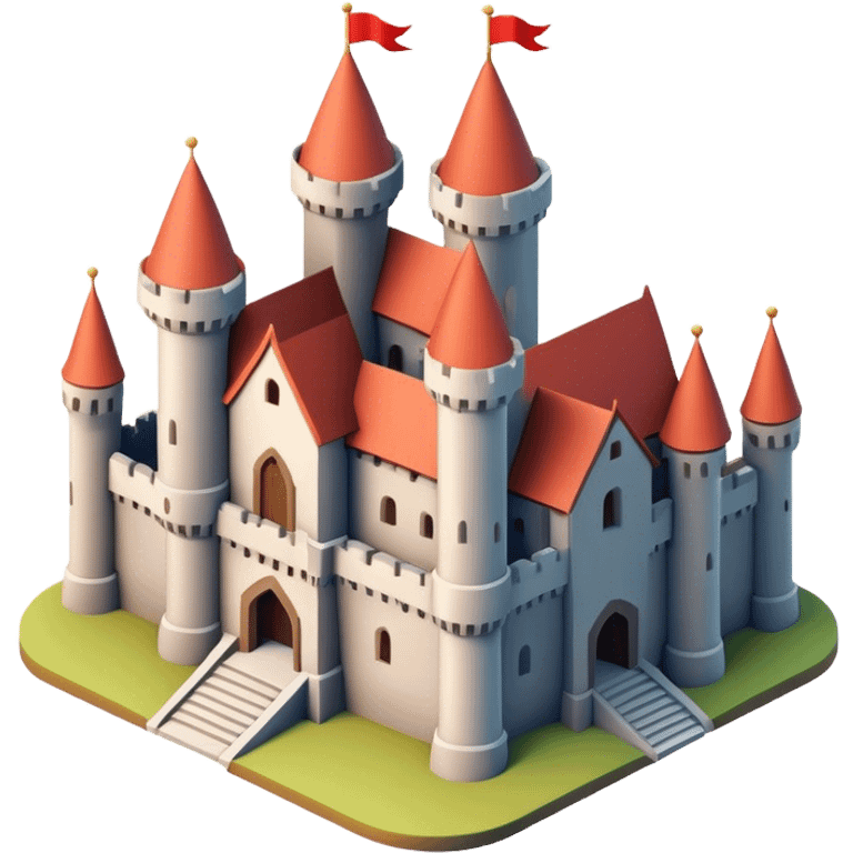 3d-isometric-medieval castle emoji