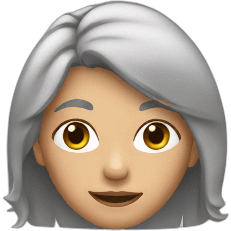 Grey hair fitness woman emoji