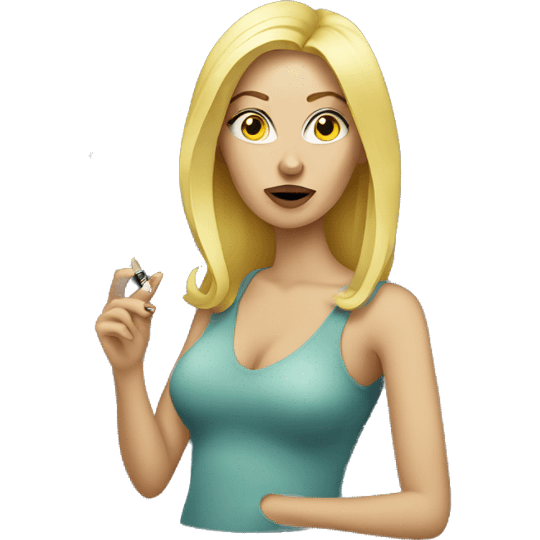 blonde woman smoking vape emoji