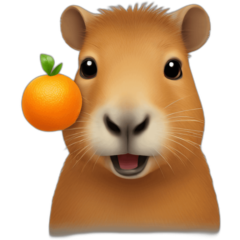 Capybara with an orange emoji