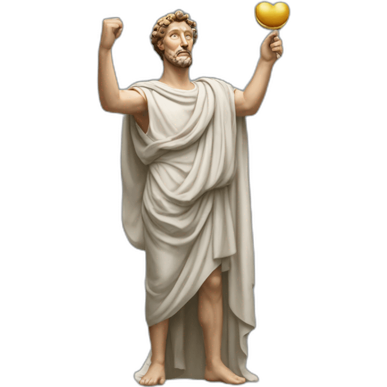 marcus aurelius arms stretched out holding something emoji