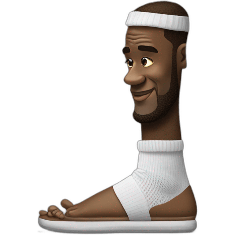 lebron james in flip flops socks emoji