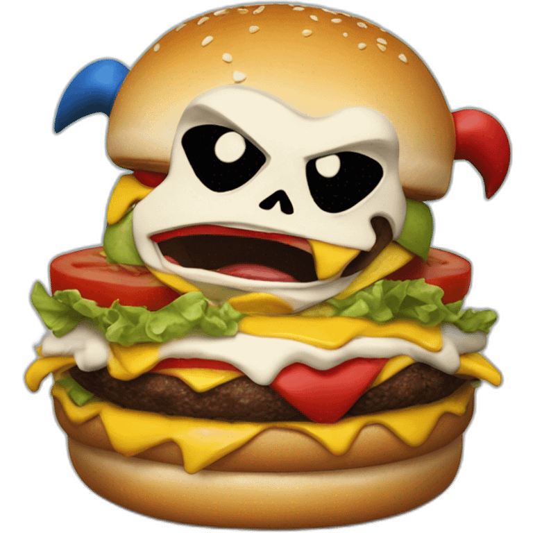 Harley Quinn the Suicide Squad eat a burger emoji