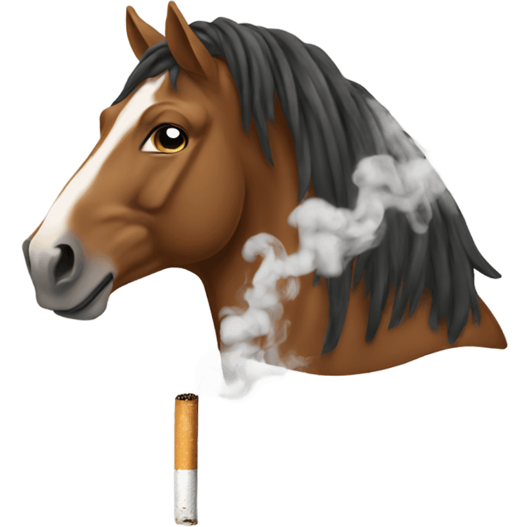 Horse with cigarette smoke  emoji