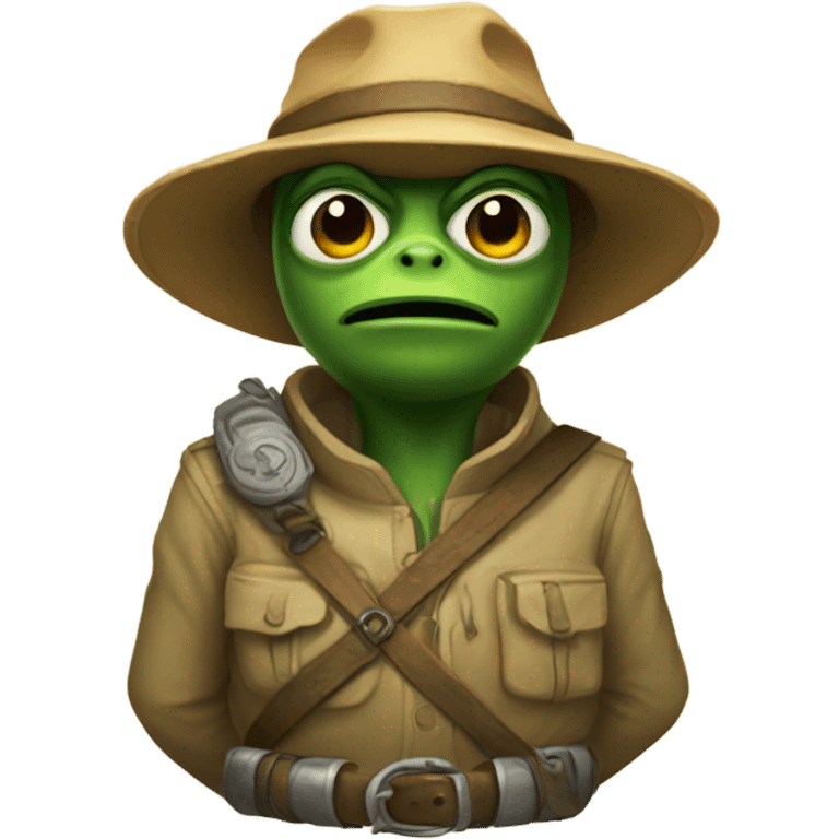 Pepe as a tomb explorer emoji