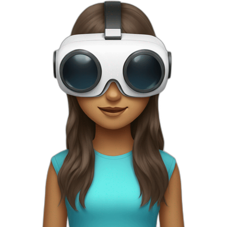 Girl wearing virtual reality goggles emoji