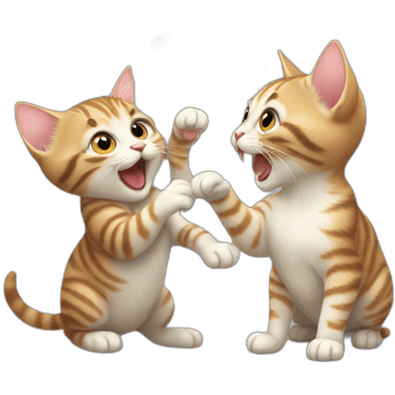 two kittens catch a mouse emoji